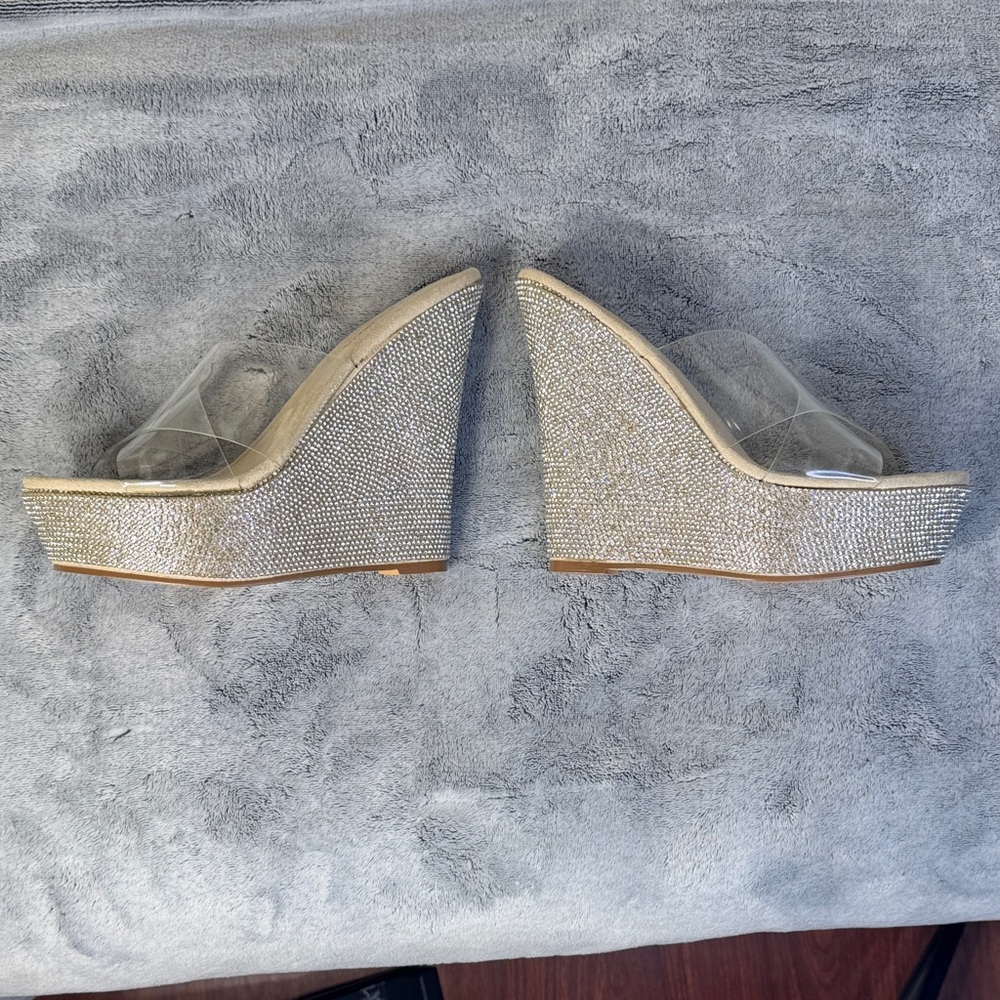 Fashion Nova “Always Ready” Rhinestone Wedges - Size 6.5 - Picture 13 of 13